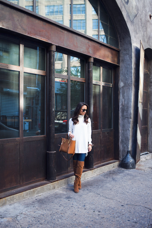 nordstrom sweater, over the knee boots, fall style, the view from 5 ft. 2, new york bloggers