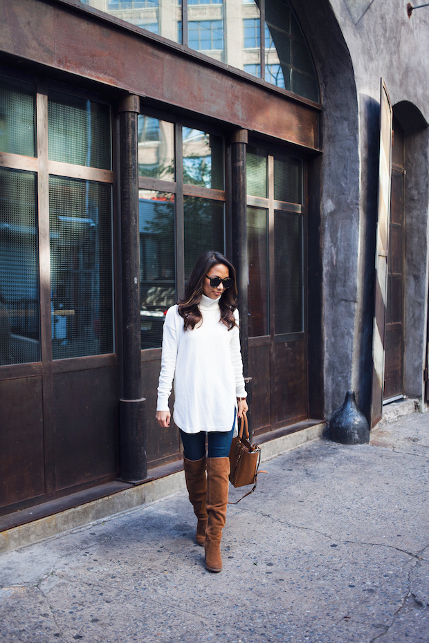 nordstrom sweater, over the knee boots, fall style, the view from 5 ft. 2, new york bloggers