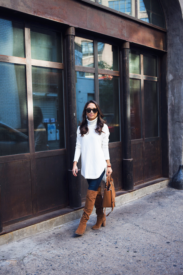 nordstrom sweater, over the knee boots, fall style, the view from 5 ft. 2, new york bloggers