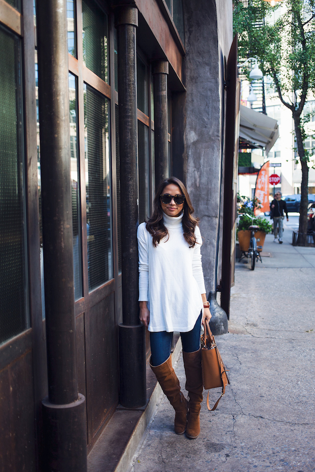 nordstrom sweater, over the knee boots, fall style, the view from 5 ft. 2, new york bloggers