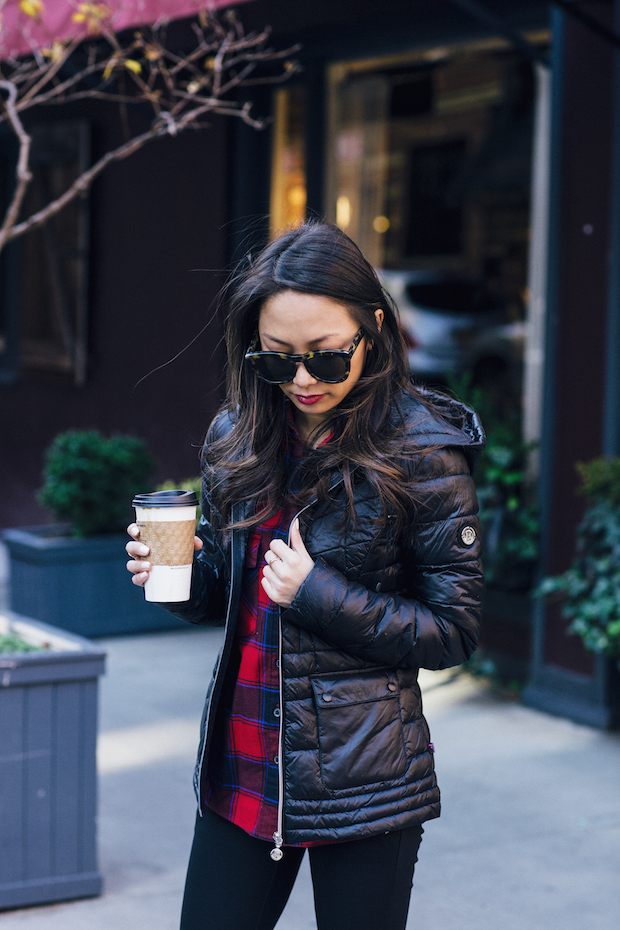 bernardo down jacket, winter style, plaid, puffer jacket