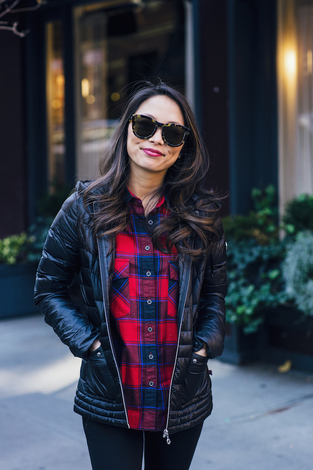 bernardo down jacket, winter style, plaid, puffer jacket