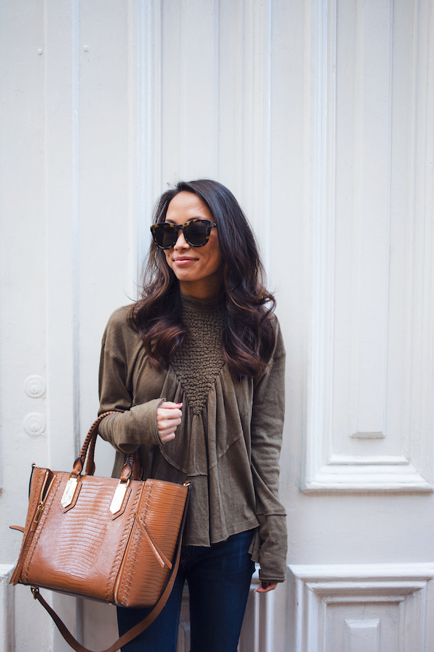 free people top, high neck top, over the knee boots, christine petric, the view from 5 ft. 2, nyc bloggers