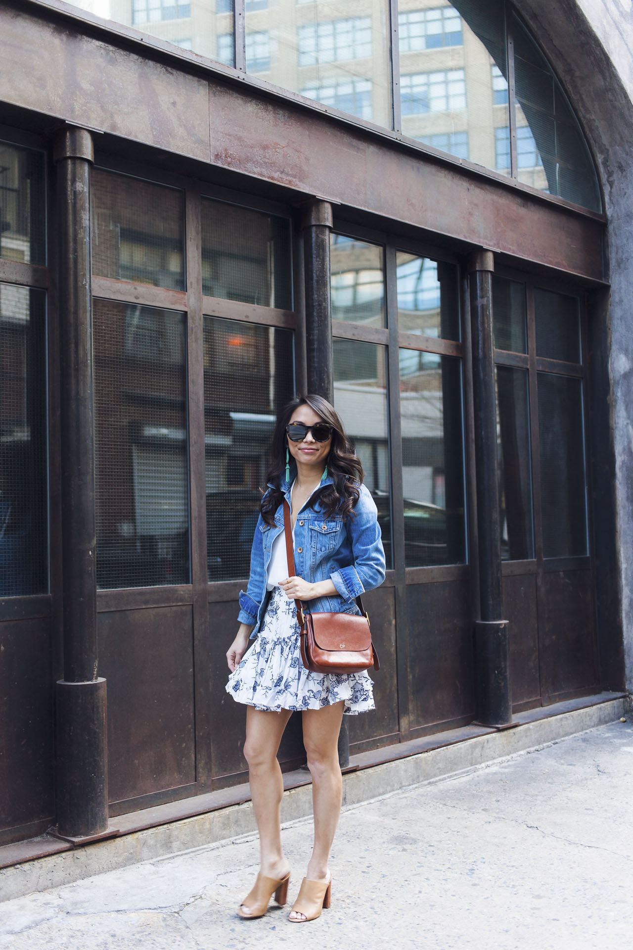 misa los angeles, misa marion skirt, spring style, how to style a denim jacket, petite bloggers