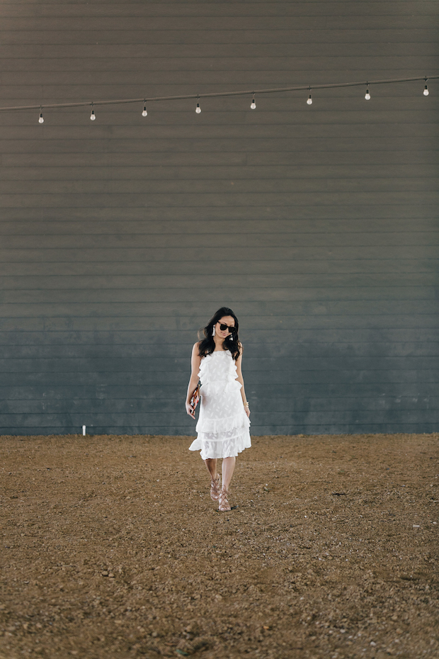 white dress, under $100, dresses for petites, fossil clutch