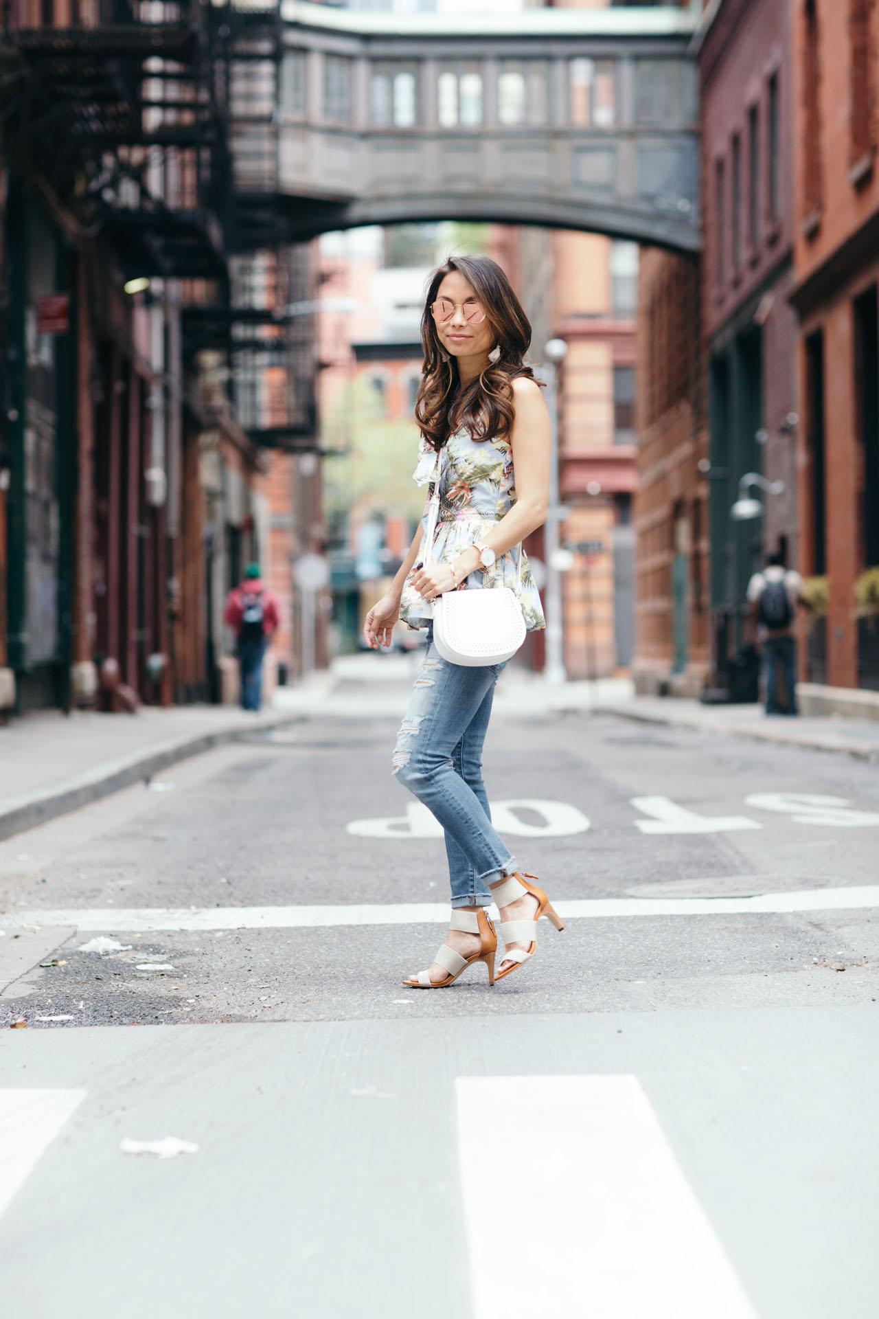 matt bernson heels, h&m top, ray ban sunglasses