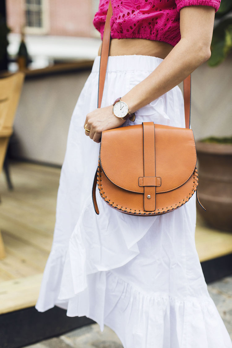 asos summer, crop top, white midi skirt, embroidered sandals, vacation style