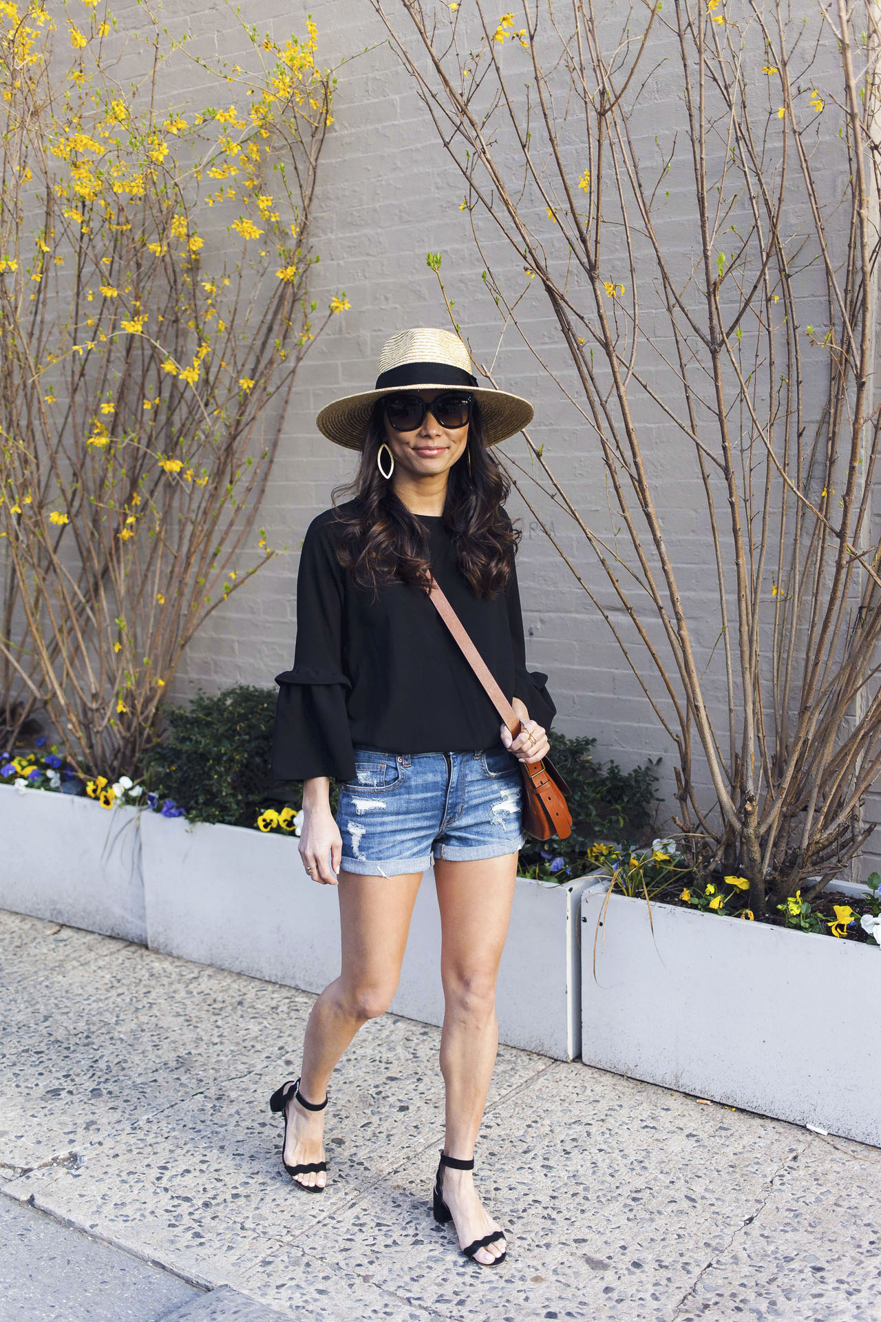 straw hat, summer hats, loeffler randall sandals, petite bloggers, the view from 5 ft. 2