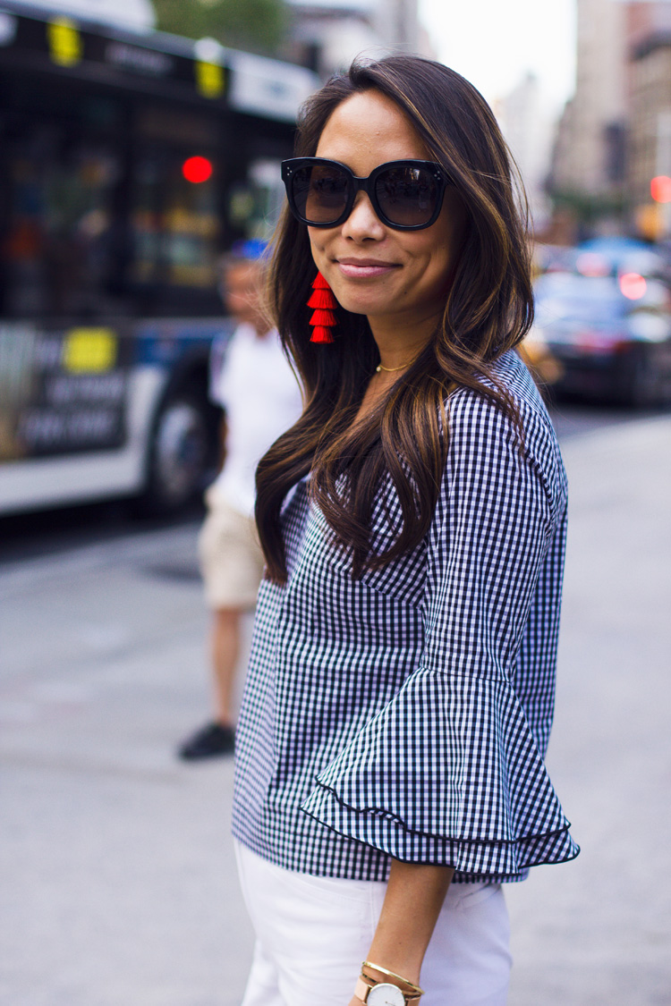 5 ways to wear gingham, gingham top, white house black market