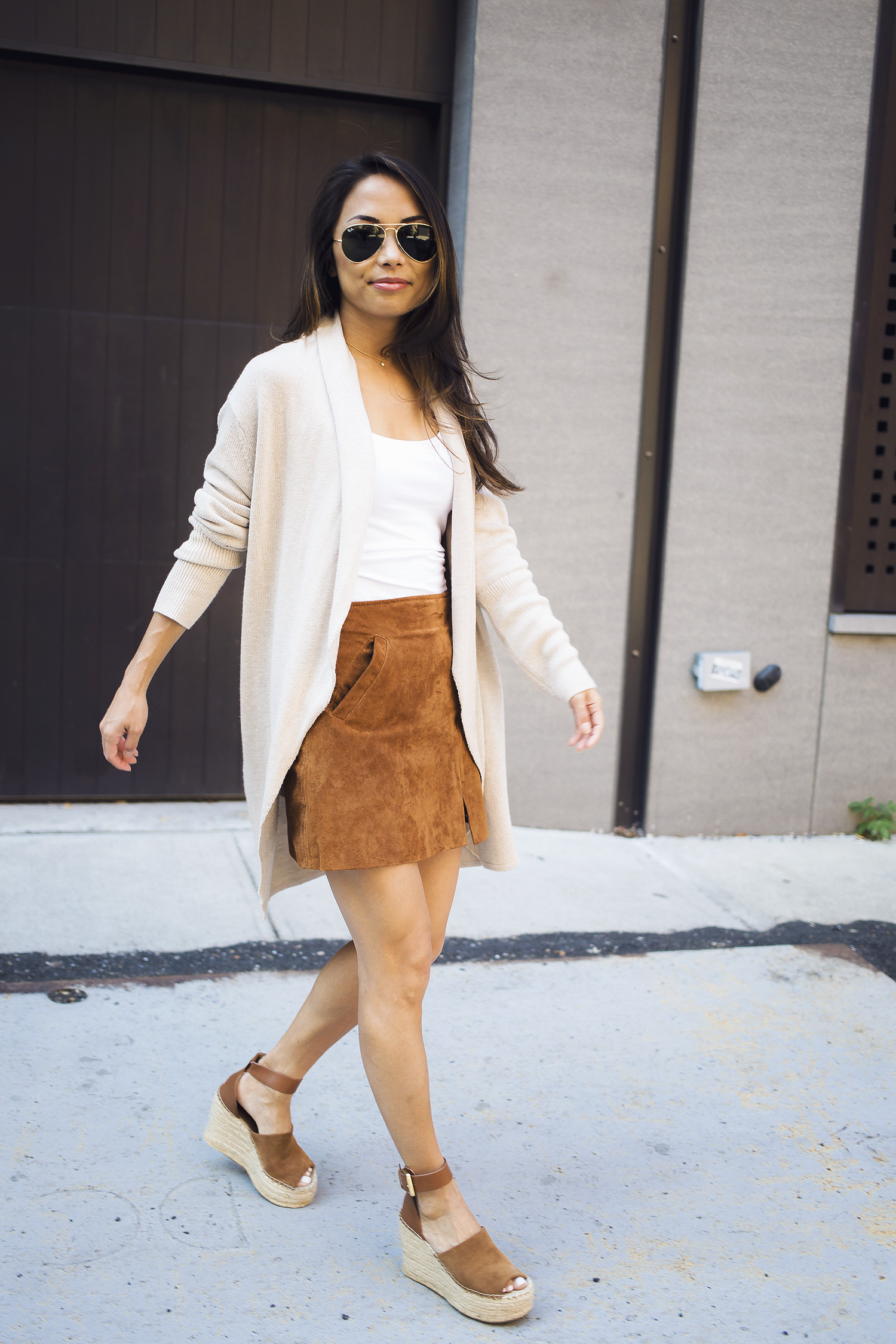 nordstrom, suede skirt, fall layers, welden bags, suede