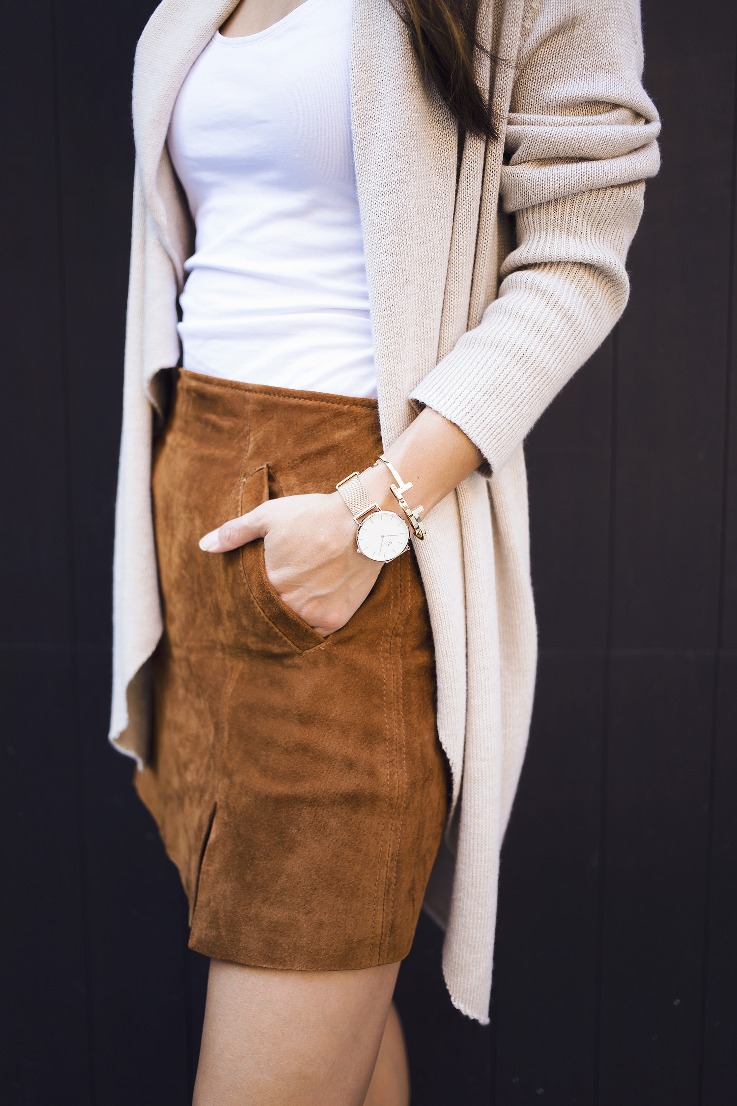 nordstrom, suede skirt, fall layers, welden bags, suede