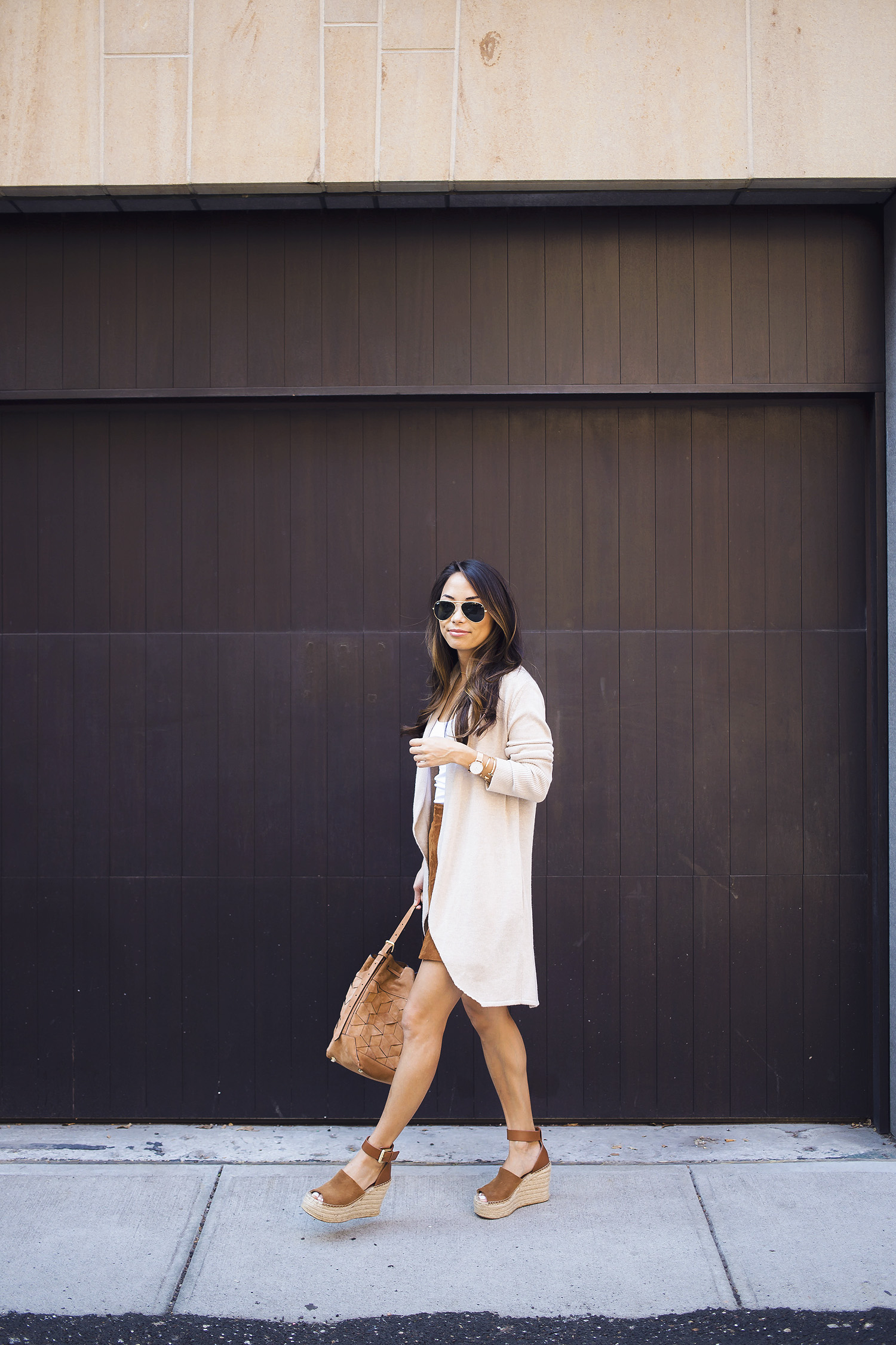 nordstrom, suede skirt, fall layers, welden bags, suede