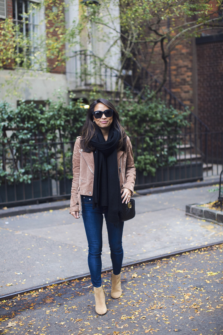 scarves under $50, nordstrom, booties, suede moto jacket