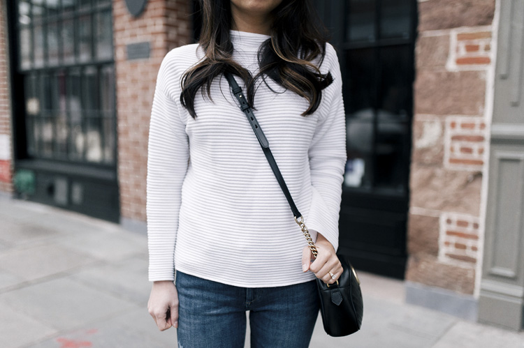 camel coat, white loafers, gucci bag, white sweater