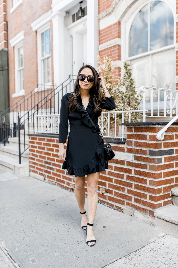 nordstrom black wrap dress