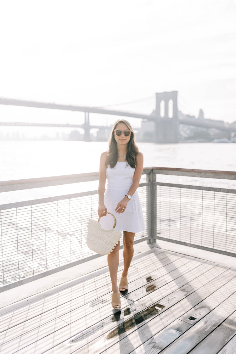 reformation, little white dress, white dress bridal events, summer style