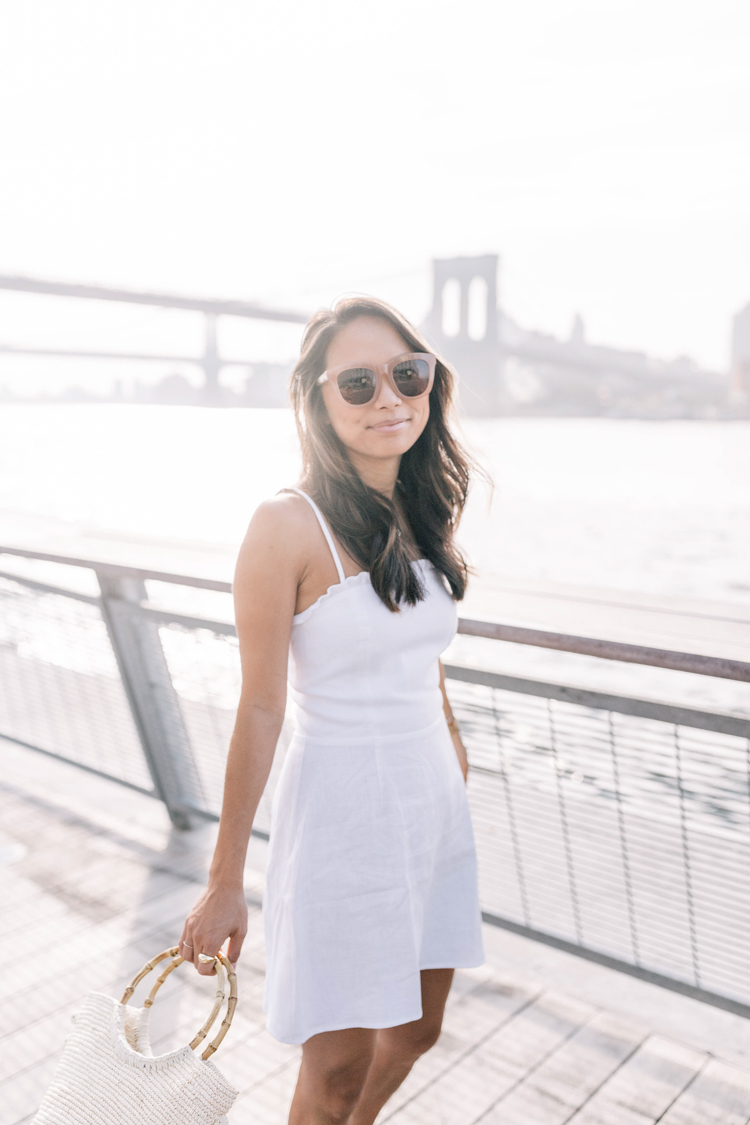 reformation, little white dress, white dress bridal events, summer style