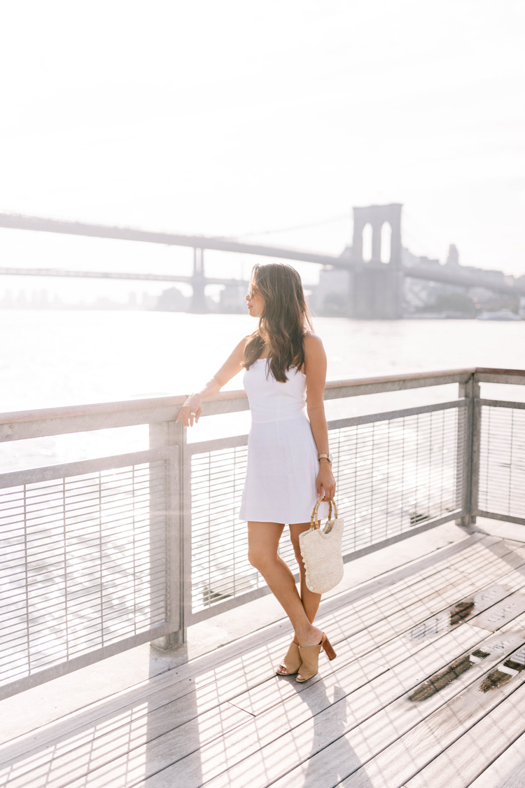 reformation, little white dress, white dress bridal events, summer style