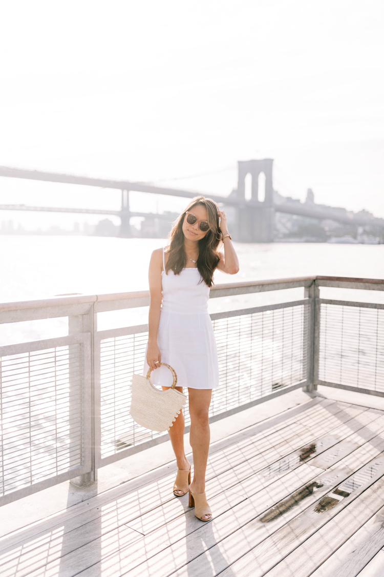 reformation, little white dress, white dress bridal events, summer style