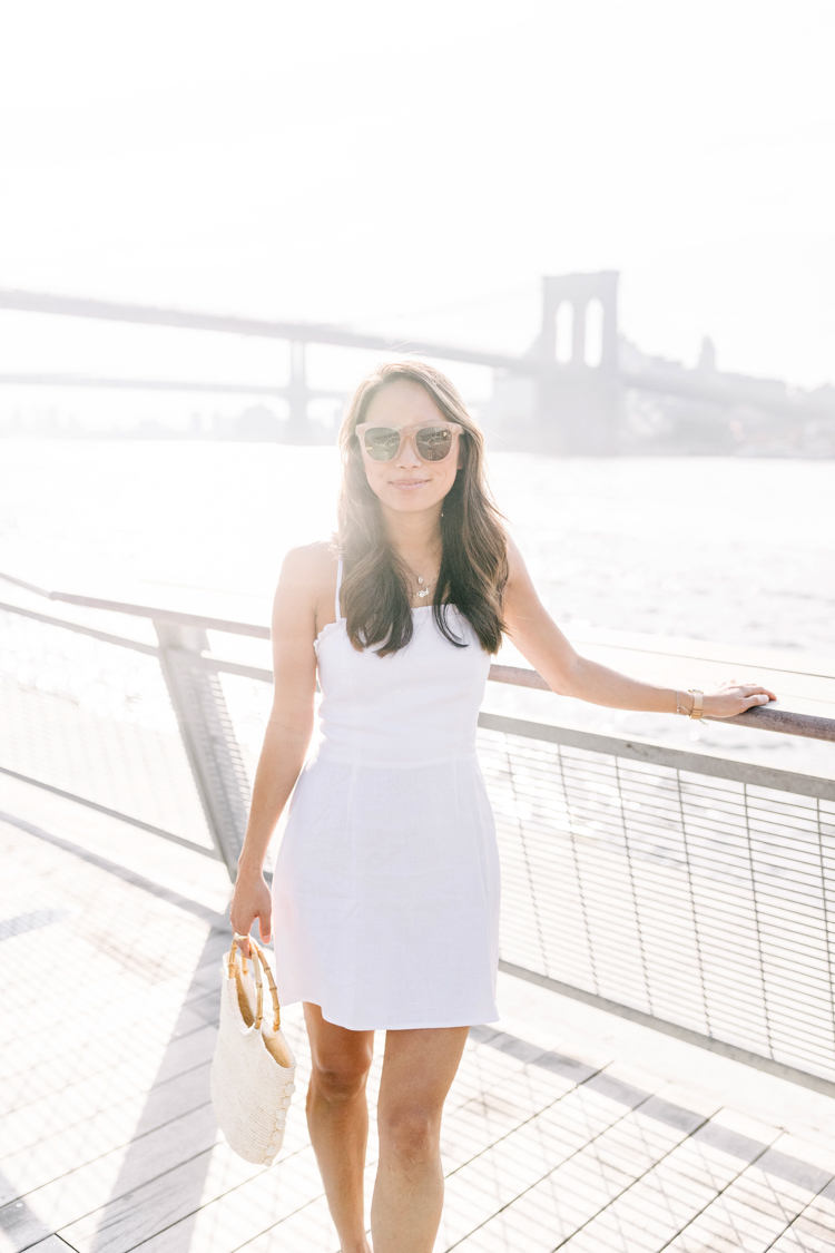 reformation, little white dress, white dress bridal events, summer style