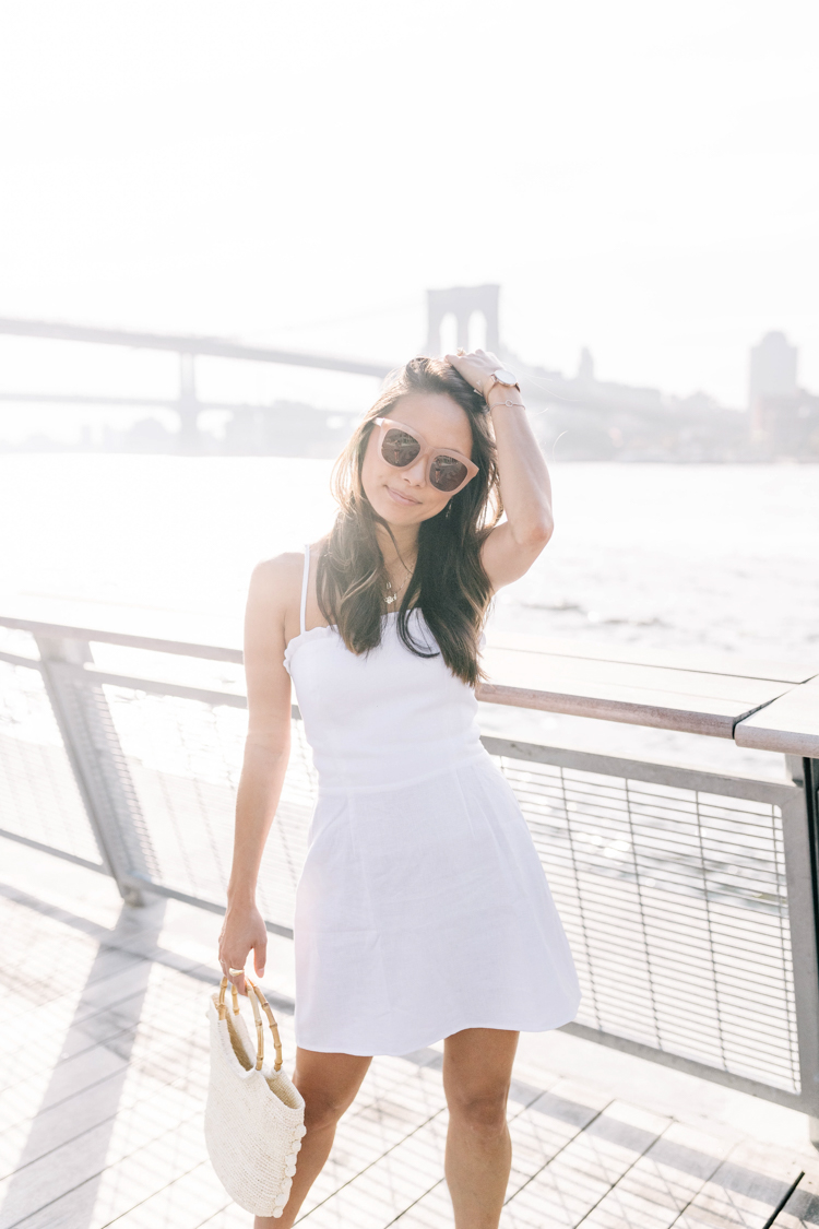 reformation, little white dress, white dress bridal events, summer style