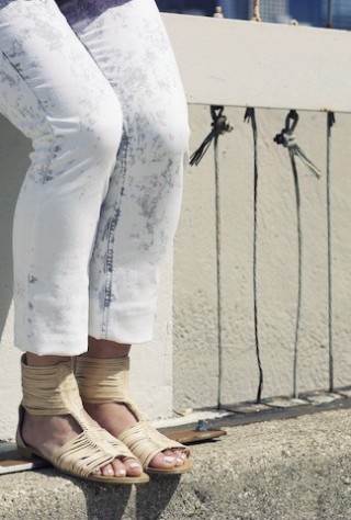 mih jeans, gladiator sandals