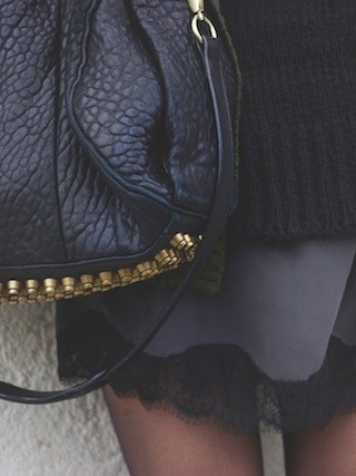 alexander wang, studs, lace trim, street style, grunge style