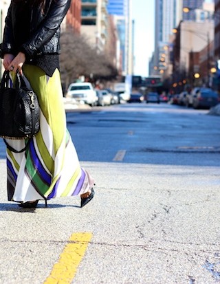 long skirt, silk, brushstroke, leather jacket, alexander wang rocco