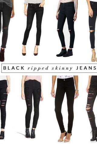 black ripped skinny jeans