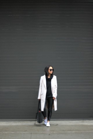 leather leggings, sneakers, superga, christine petric, petite bloggers, new york bloggers, downtown style