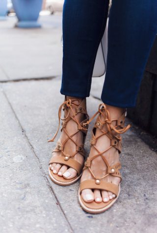 nordstrom spring sandals, floral blouse, spring outfits, christine petric, petite bloggers, nyc bloggers