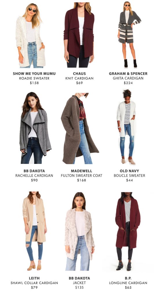sweater coats, cardigan coats
